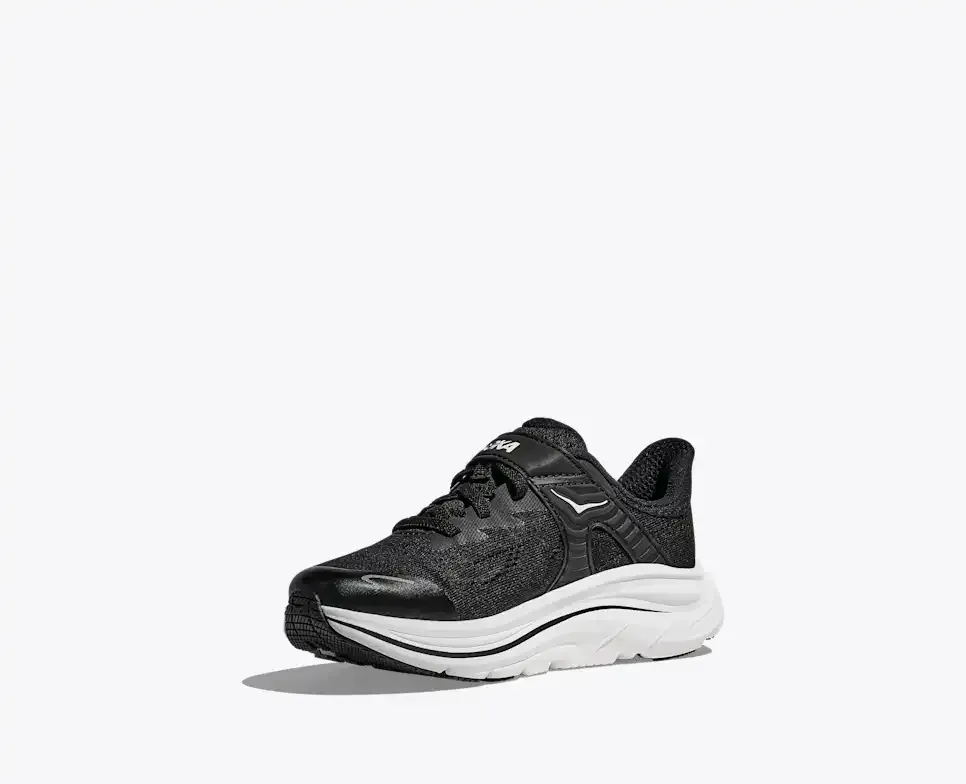 HOKA Clifton 10 Black White (Little Kids)