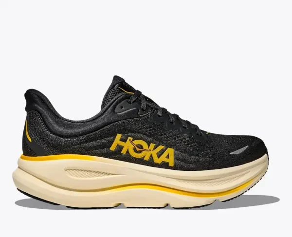 HOKA Bondi 9 Carbon Black Yellow Gold