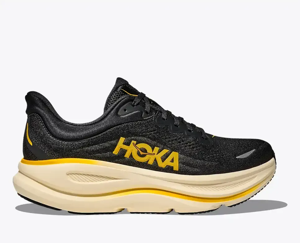 HOKA Bondi 9 Carbon Black Yellow Gold