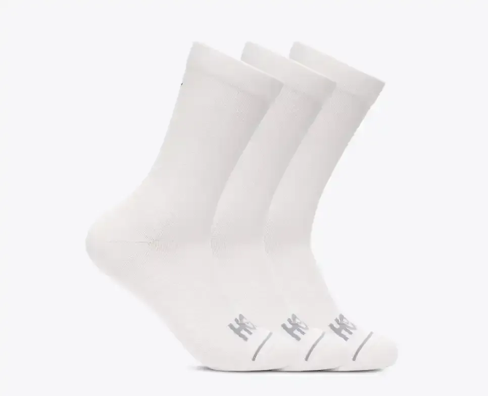 HOKA Crew Run Sock 3-Pack White/White/White