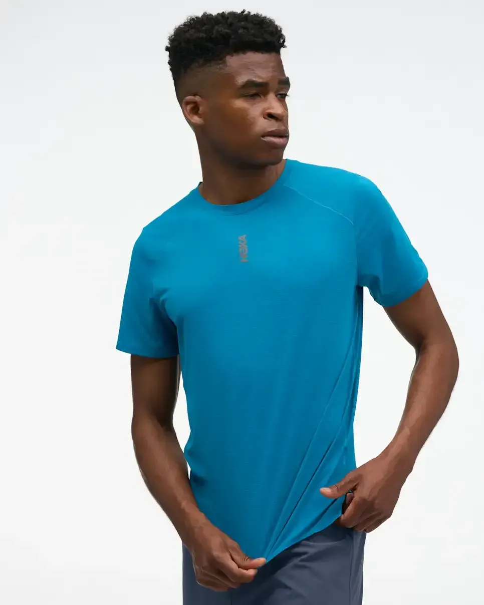 HOKA EveryRun Short Sleeve Night Glow Blue