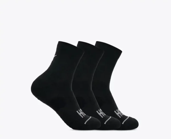 HOKA Quarter Run Sock 3-Pack Black/Black/Black