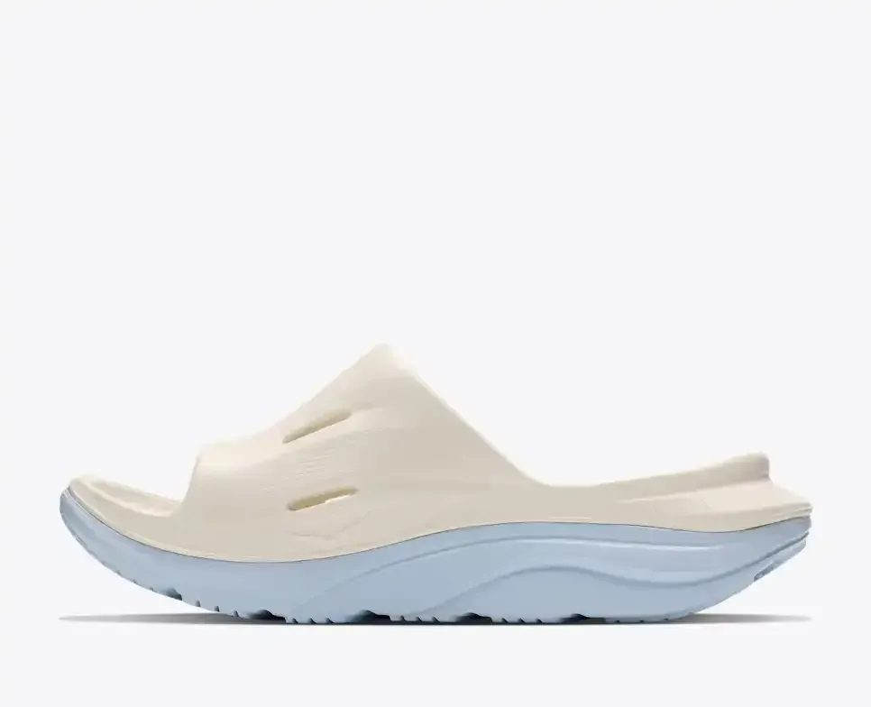 HOKA ORA Recovery Slide 3 Alabaster Ambient Blue