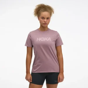 HOKA Core Logo Graphic Tee Dark Quartzite (Women's)